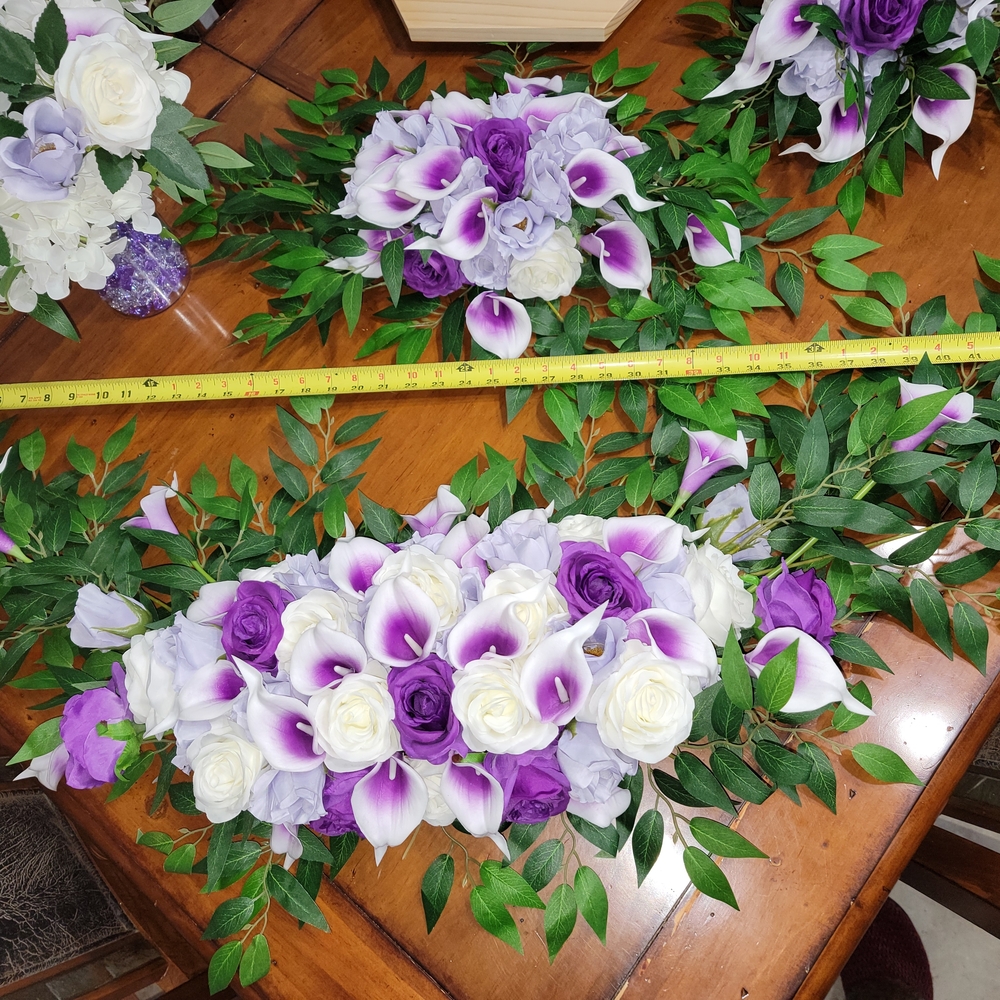 Purple and White Wedding Arch Flowers - Picture 2 of 4